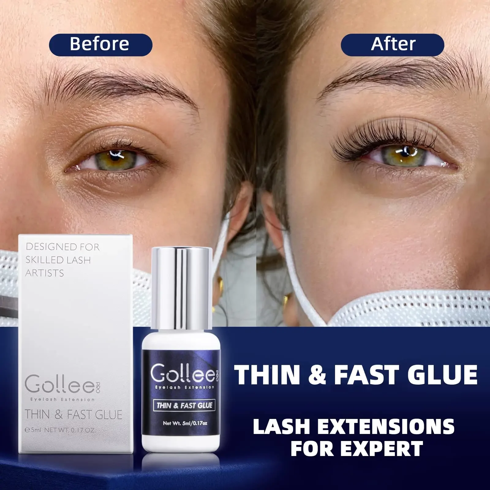 Gollee dla wrażliwych oczu 5ml – Eyelash Extension Glue For Sensitive Eyes recenzja i cena