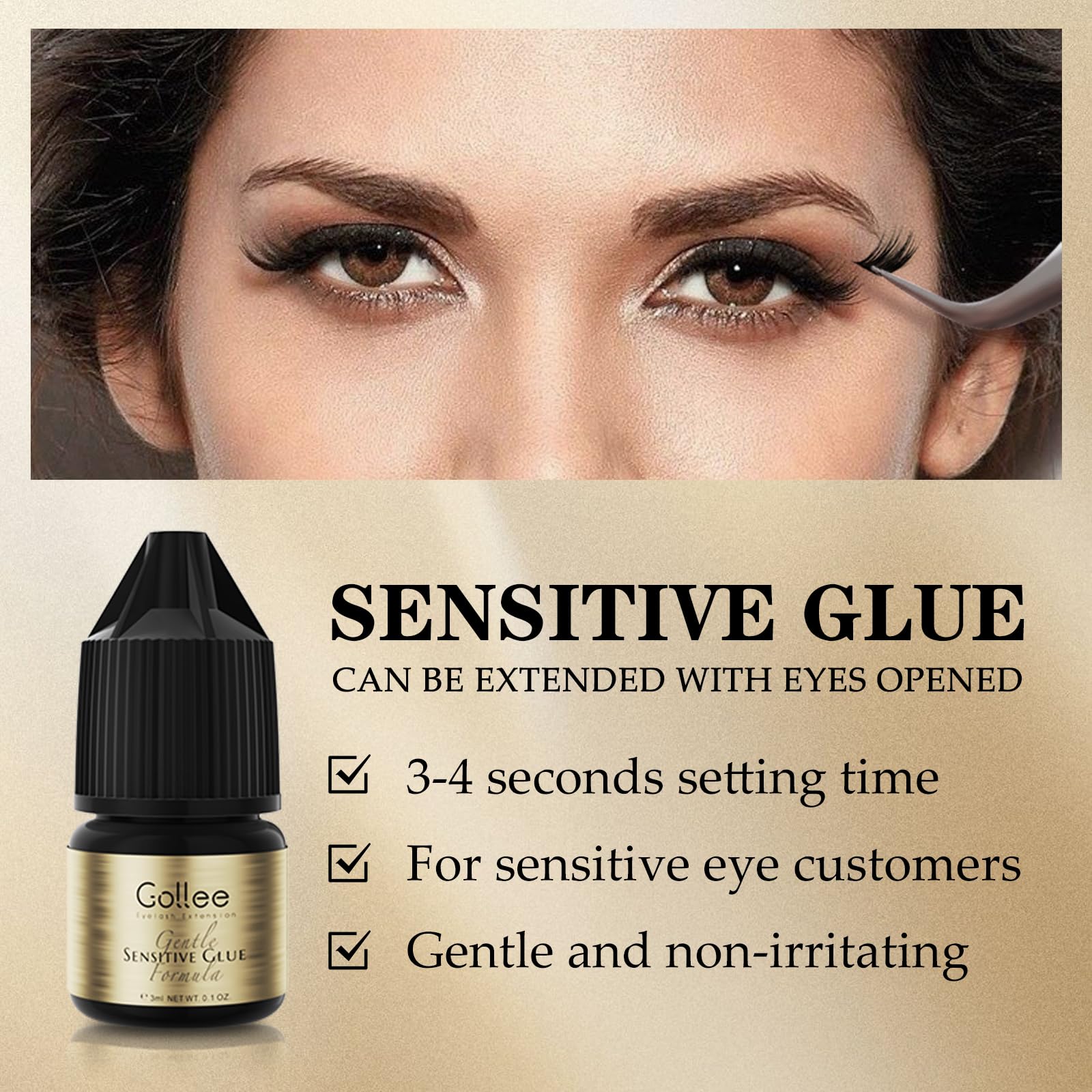 Klej do rzęs Gollee do przedłu – Eyelash Extension Glue For Sensitive Eyes recenzja i cena
