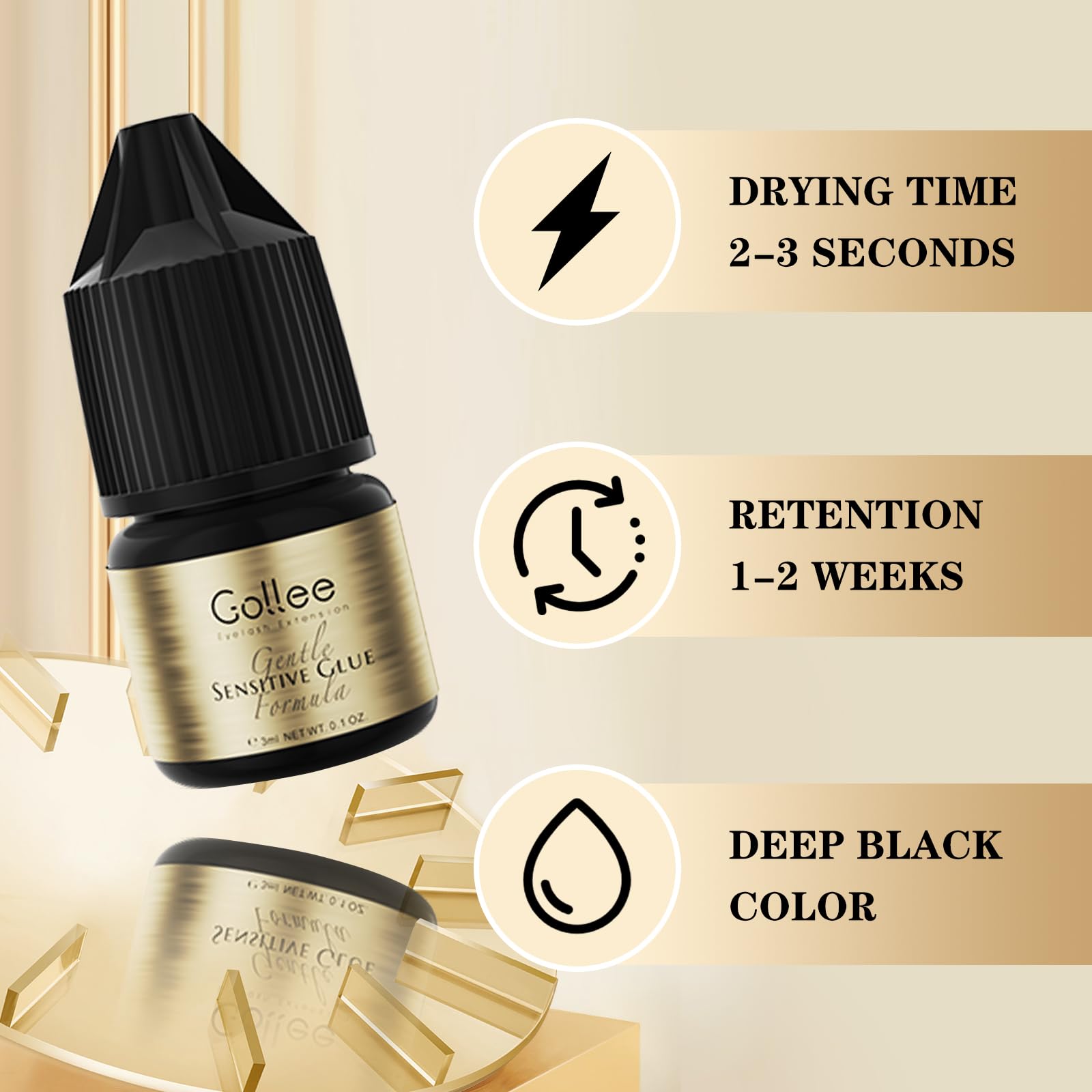 Klej do rzęs Gollee do przedłu – Eyelash Extension Glue For Sensitive Eyes recenzja i cena