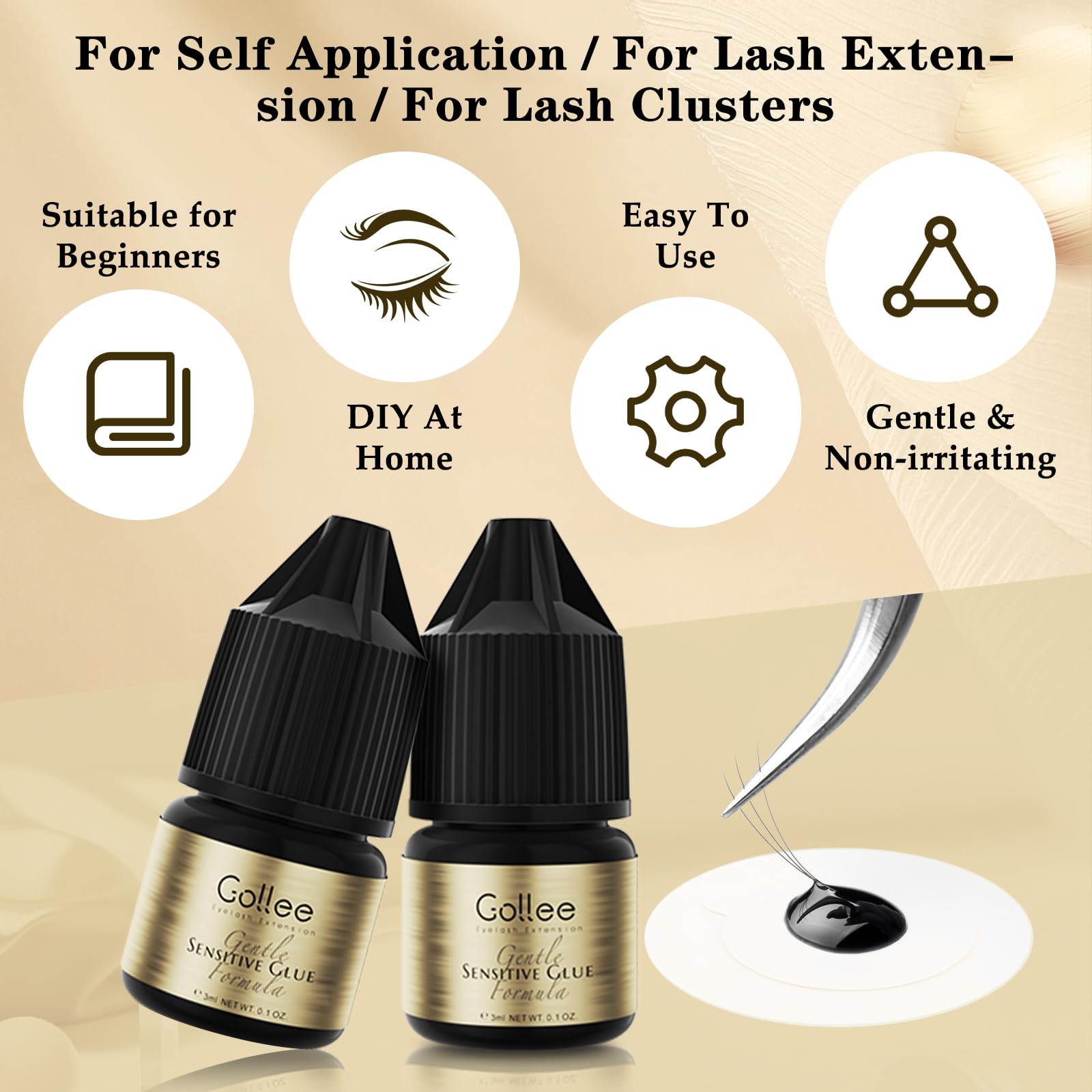 Klej do rzęs Gollee do przedłu – Eyelash Extension Glue For Sensitive Eyes recenzja i cena